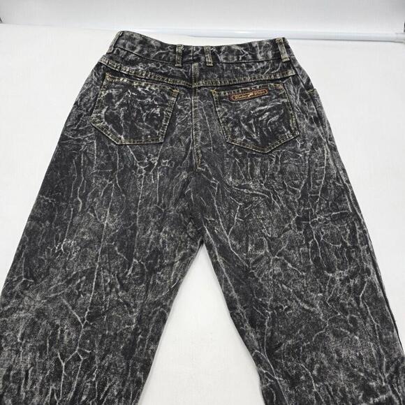 Rodeo Rider Beverly Hills Acid Wash Black 7/8 RARE "God Is Lord" Button Jeans - Picture 9 of 14